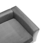 Hondenbank 60x43x30 cm pluche en kunstleer grijs – Image 7
