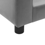 Hondenbank 60x43x30 cm pluche en kunstleer grijs – Image 8