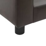 Hondenbank 60x43x30 cm pluche en kunstleer bruin – Image 8