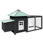 Kippenhok met nestkast 190x72x102 massief vurenhout grijs – Image 2