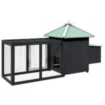 Kippenhok met nestkast 190x72x102 massief vurenhout grijs – Image 6