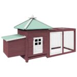 Kippenhok met nestkast 190x72x102 massief vurenhout mokkakleur – Image 2