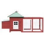 Kippenhok met nestkast 190x72x102 massief vurenhout rood – Image 4