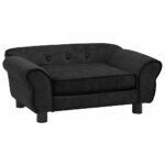 Hondenbank 72x45x30 cm pluche zwart - Afbeelding 2