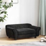 Hondenbank 72x45x30 cm pluche zwart - Afbeelding 3