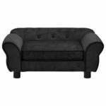 Hondenbank 72x45x30 cm pluche zwart - Afbeelding 5