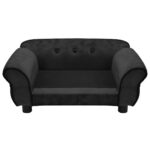 Hondenbank 72x45x30 cm pluche zwart - Afbeelding 6