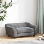Hondenbank 72x45x30 cm pluche donkergrijs - Afbeelding 3