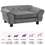 Hondenbank 72x45x30 cm pluche donkergrijs - Afbeelding 14