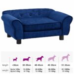 Hondenbank 72x45x30 cm pluche blauw - Afbeelding 14