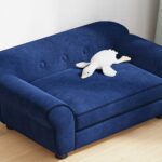 Hondenbank 72x45x30 cm pluche blauw - Afbeelding 4
