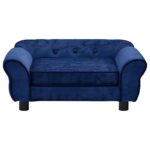 Hondenbank 72x45x30 cm pluche blauw - Afbeelding 5