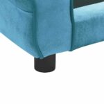 Hondenbank 72x45x30 cm pluche turquoise – Image 11