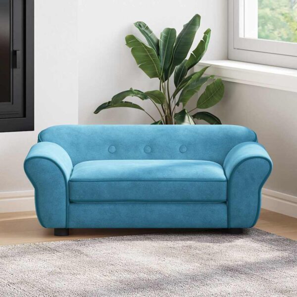Hondenbank 72x45x30 cm pluche turquoise