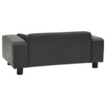 Hondenbank 81x43x31 cm pluche en kunstleer donkergrijs – Image 3