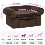 Hondenbank met lade 75x50x38 cm pluche bruin - Afbeelding 8