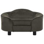 Hondenbank 67x47x36 cm pluche donkergrijs - Image 2