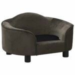 Hondenbank 67x47x36 cm pluche donkergrijs - Image 3