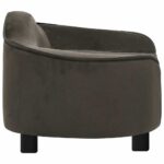 Hondenbank 67x47x36 cm pluche donkergrijs - Image 4
