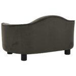 Hondenbank 67x47x36 cm pluche donkergrijs - Image 5