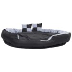 Hondenkussen omkeerbaar en wasbaar 150x120x25 cm grijs en zwart – Image 3