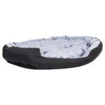Hondenkussen omkeerbaar en wasbaar 150x120x25 cm grijs en zwart – Image 7