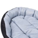 Hondenkussen omkeerbaar en wasbaar 150x120x25 cm grijs en zwart – Image 10