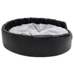 Hondenmand 99x89x21 cm pluche en kunstleer zwart en grijs - Image 5