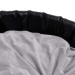 Hondenmand 99x89x21 cm pluche en kunstleer zwart en grijs - Image 6