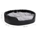 Hondenmand 99x89x21 cm pluche en kunstleer zwart en grijs - Image 8