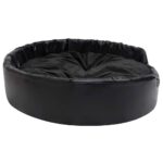 Hondenmand 99x89x21 cm pluche en kunstleer zwart - Afbeelding 3