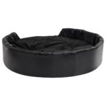 Hondenmand 99x89x21 cm pluche en kunstleer zwart - Afbeelding 4