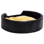Hondenmand 99x89x21 cm pluche en kunstleer zwart en geel - Image 4