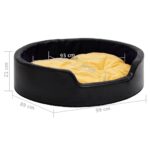 Hondenmand 99x89x21 cm pluche en kunstleer zwart en geel - Image 8