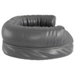 Hondenmand met ergonomisch schuim 75x53 cm kunstleer grijs – Image 5