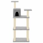 Kattenkrabpaal met sisal krabpalen 118,5 cm lichtgrijs – Image 3