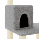 Kattenkrabpaal met sisal krabpalen 118,5 cm lichtgrijs – Image 6