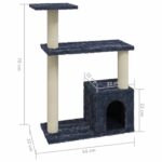 Kattenmeubel met sisal krabpalen 70 cm donkergrijs – Image 6