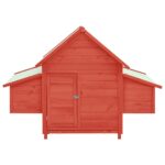 Kippenhok 150x96x110 cm massief vurenhout rood en wit – Image 3