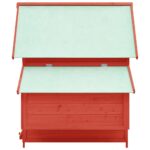 Kippenhok 150x96x110 cm massief vurenhout rood en wit – Image 4