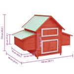 Kippenhok 150x96x110 cm massief vurenhout rood en wit – Image 8