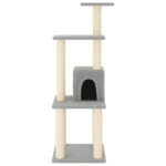 Kattenkrabpaal met sisal krabpalen 105 cm lichtgrijs – Image 3