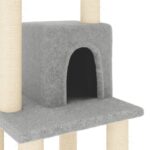 Kattenkrabpaal met sisal krabpalen 105 cm lichtgrijs – Image 5