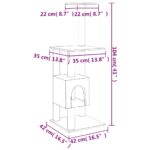 Kattenkrabpaal met sisal krabpalen 104 cm crèmekleurig - Image 6