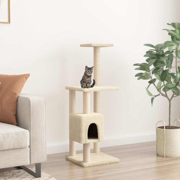 Kattenkrabpaal met sisal krabpalen 104 cm crèmekleurig
