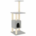 Kattenkrabpaal met sisal krabpalen 104 cm lichtgrijs – Image 2