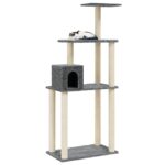 Kattenkrabpaal met sisal krabpalen 147 cm donkergrijs – Image 3