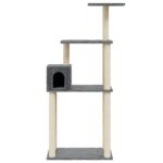 Kattenkrabpaal met sisal krabpalen 147 cm donkergrijs – Image 4