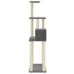 Kattenkrabpaal met sisal krabpalen 147 cm donkergrijs – Image 5