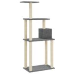 Kattenkrabpaal met sisal krabpalen 147 cm donkergrijs – Image 6